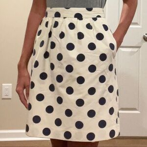J Crew polka dot skirt with polka dots!